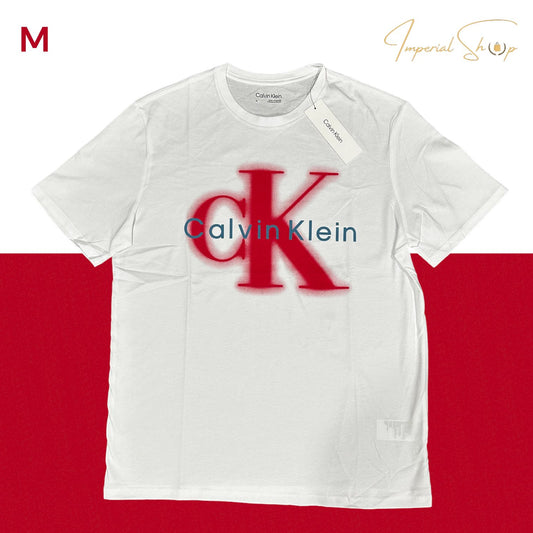 Playera Calvin Klein logo rojo letras grises